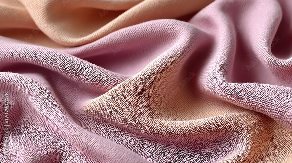 Poster draped soft fabric texture with delicate peach and pink gradient