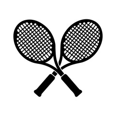 Tennis rackets crossed with transparent background