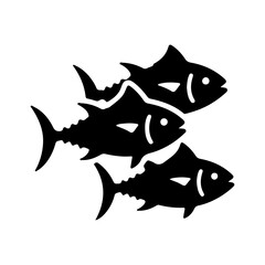 Three fish swimming with transparent background