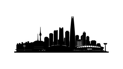 Fototapeta premium Toronto skyline silhouette with transparent background
