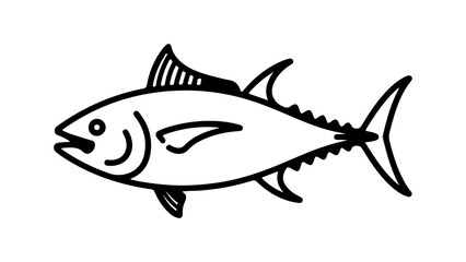 Tuna fish outline with transparent background