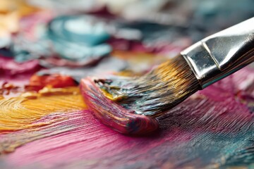 Fototapeta premium Exploring the vibrant world of artistic expression with bold strokes on canvas during a creative workshop in a cultural celebration