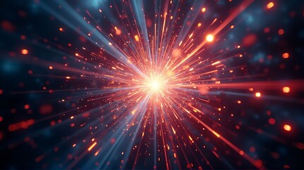 Cosmic Burst: Vibrant Energy and Light Rays Background