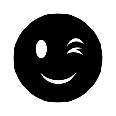 Winking face icon with transparent background