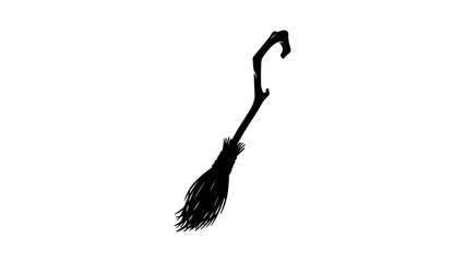 Witch's broom with transparent background