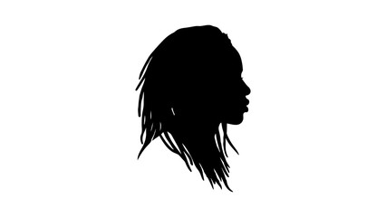 Woman profile silhouette with transparent background