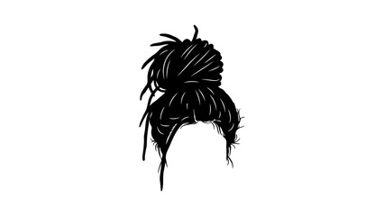 Woman's hairstyle with transparent background