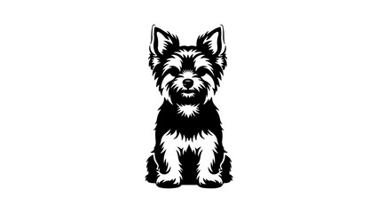 Yorkshire terrier dog with transparent background