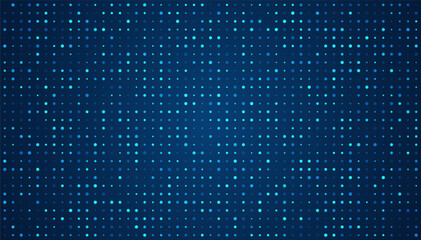 Blue glowing dotted pattern on dark background, perfect for modern technology, digital design, and futuristic visual projects.