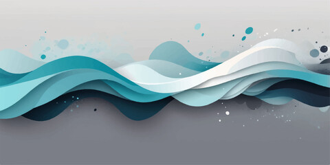 Abstract flowing blue wave lines vector background