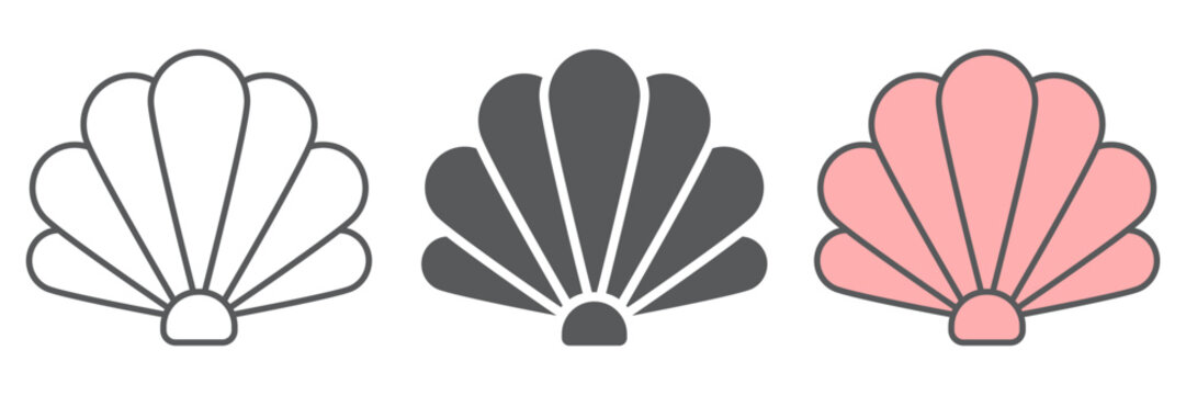 Shell icon, ocean and beach, seashell sign vector graphics, a linear icon on a white background, eps 10.