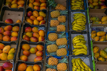 Fresh fruit on a village market stall
