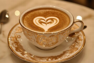 Latte with floral art design