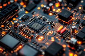 Fototapeta premium Close up of digital circuit board