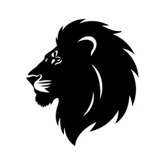 Lion head silhouette with transparent background
