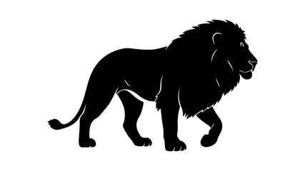 Lion silhouette with transparent background