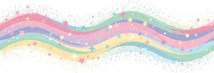 Pastel Rainbow Wave Abstract Background.