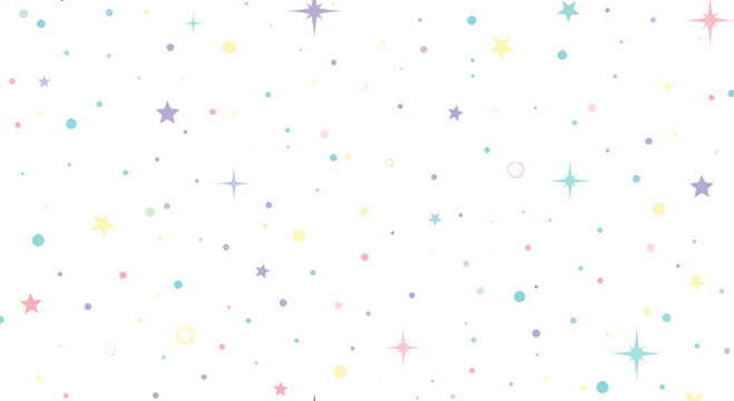 Colorful star pattern on white background.