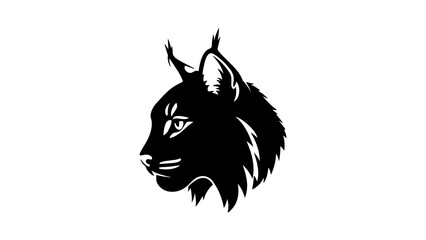 Lynx head silhouette with transparent background