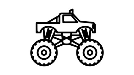 Monster truck outline with transparent background