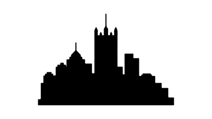 Obraz premium Montreal skyline silhouette with transparent background