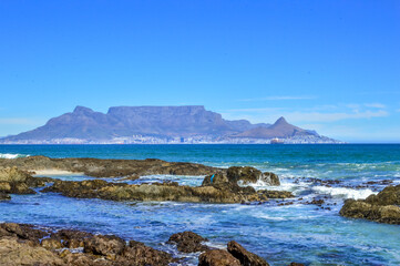 Table mountain beach , view from Blouberg cape town