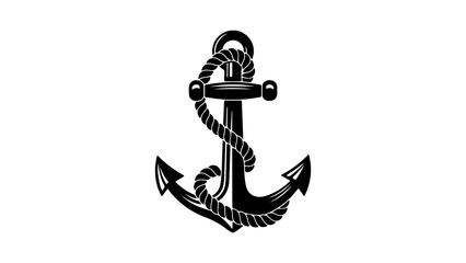 Nautical anchor with rope with transparent background © Sutrisno