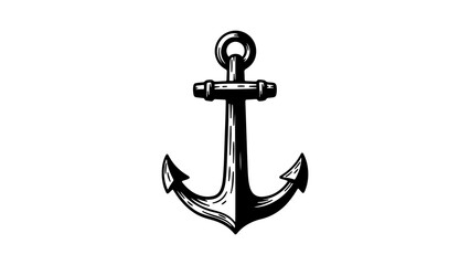 Nautical anchor with transparent background