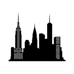 New york city skyline with transparent background