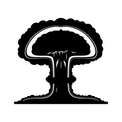 Nuclear explosion with transparent background