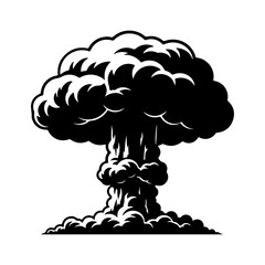 Nuclear explosion with transparent background