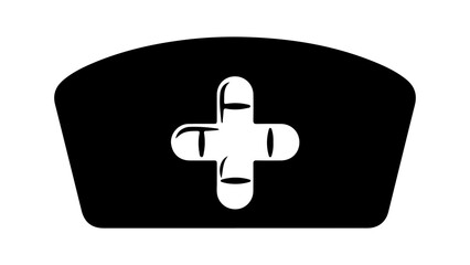 Nurse cap with cross symbol with transparent background