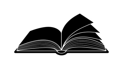Open book with pages and transparent background