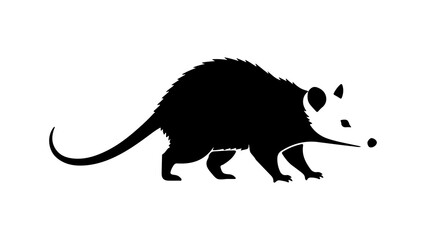 Opossum silhouette with transparent background