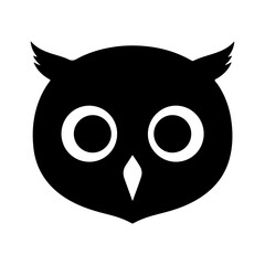 Owl head icon with transparent background