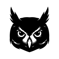 Owl head with transparent background