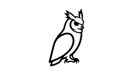 Owl outline with transparent background