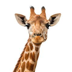 Fototapeta premium funny face expression of a giraffe giraffe funny face expression giraffe portrait animal face transparent background image