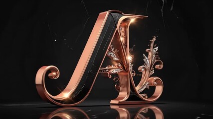 Luxurious 3D Letter A with Ornate Design and Gems - Powered by Adobe