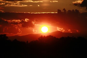 Fototapeta premium Sunset, Red Sunset, Zen