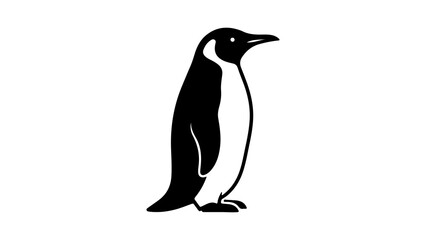 Penguin silhouette with transparent background