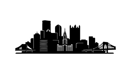 Naklejka premium Pittsburgh skyline with transparent background