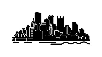 Pittsburgh skyline with transparent background © Sutrisno