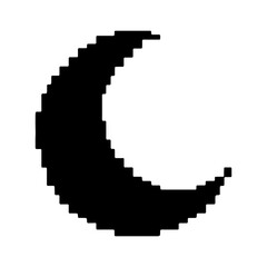 Pixelated crescent moon with transparent background © Sutrisno