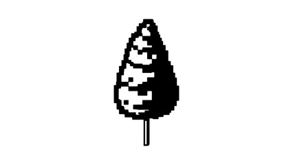Pixelated evergreen tree with transparent background