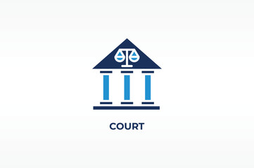 COURT vector, icon or logo sign isolated symbol illustration