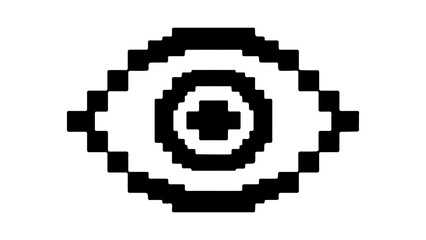 Obraz premium Pixelated eye icon with transparent background