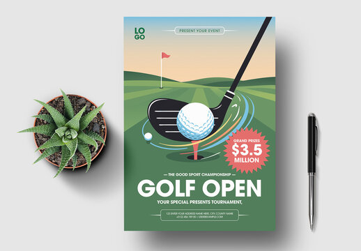 Elite Golf Championship Poster Template for Modern Sports Branding