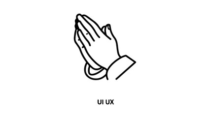 Praying hands sketch with transparent background