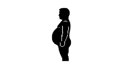 Pregnant woman silhouette with transparent background